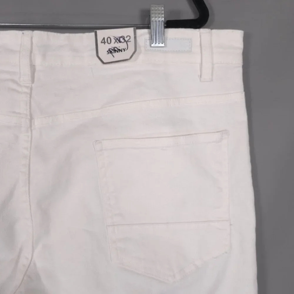 NWT SOUTHPOLE Men’s Skinny Jeans White Cotton Stretch‎ Size 40x32